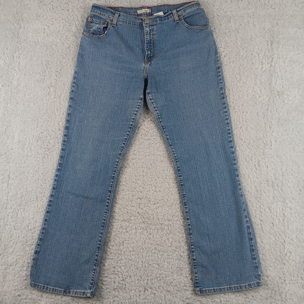 Levis 550 Relaxed Boot Cut Jeans Womens 16M Medium Wash Blue Denim Stretch